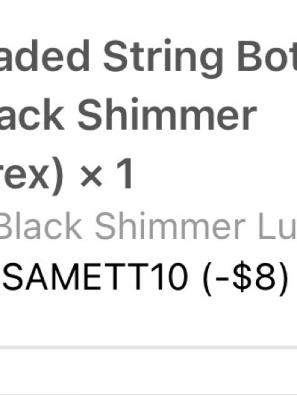 SAME Beaded String Black Shimmer Lurex Metallic Gold Triangle String Bikini - Picture 5 of 5